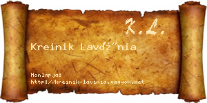 Kreinik Lavínia névjegykártya